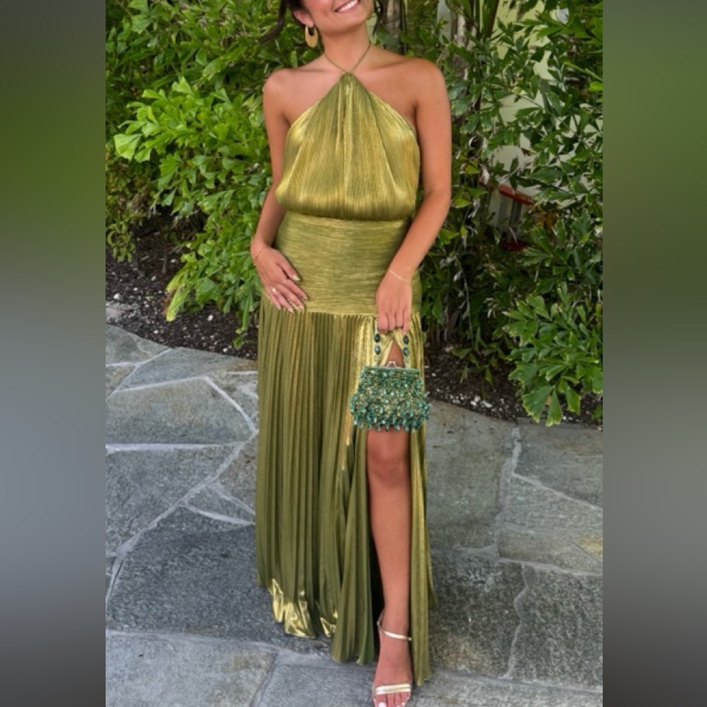 Golden Olive Maxi Gown